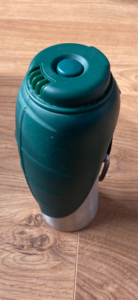 3 peaks stainless steel dog water bottle green