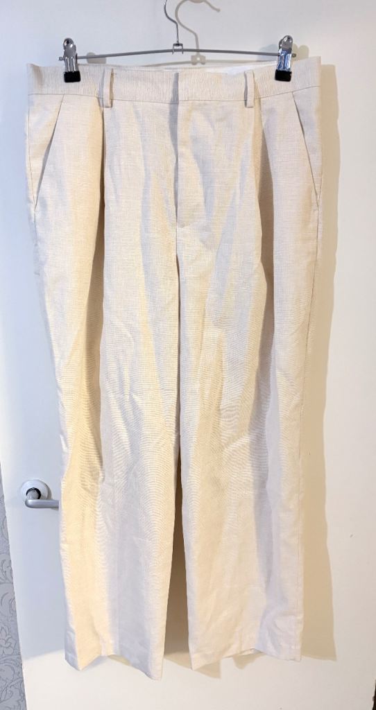 Topman Linen Blend Relaxed Trousers Size W34