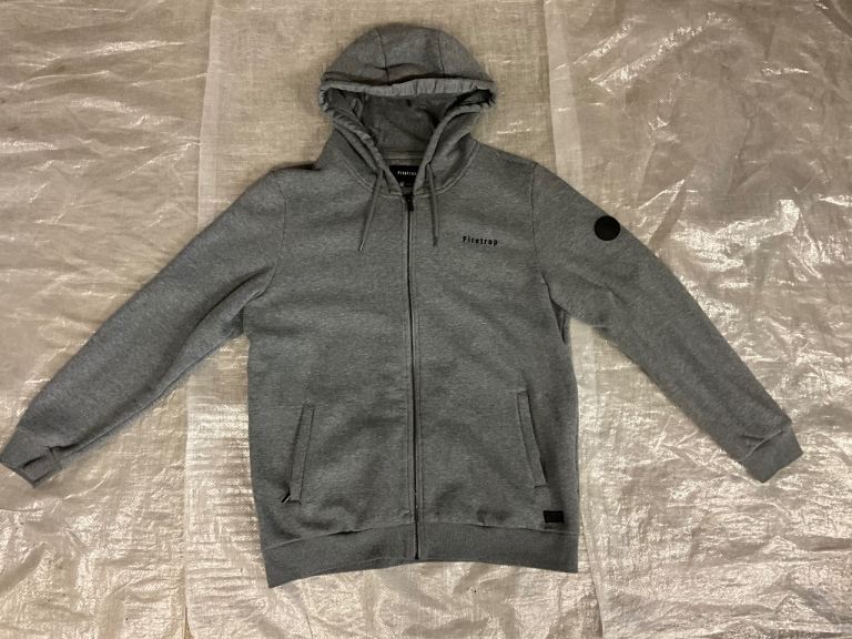 Fire Trap Men’s Grey Hooded Jacket Size XL Excellent Condition