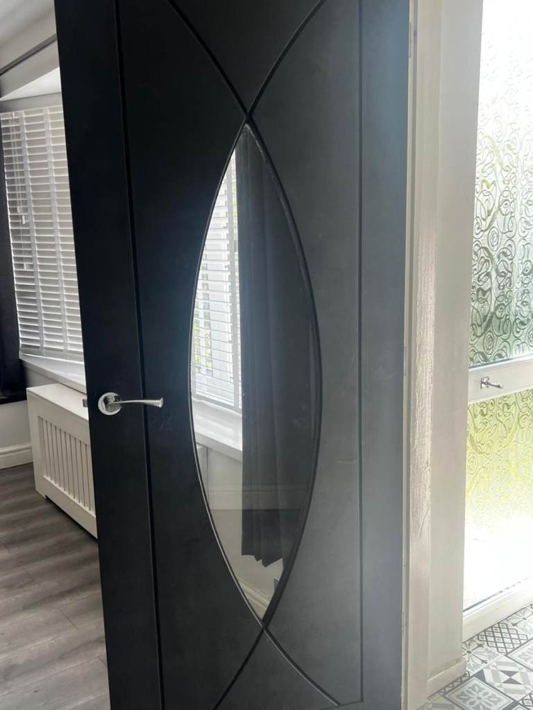 Beautiful black glass doors