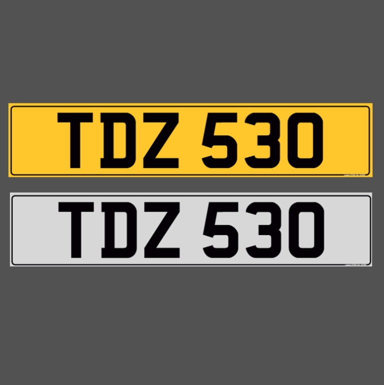 TDZ 530 - Dateless Cherished Registration Number Plate 