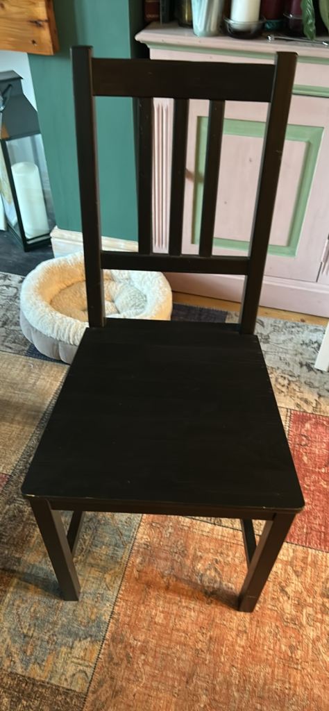 4 IKEA ADDE Dining Chairs - Black, Good Condition