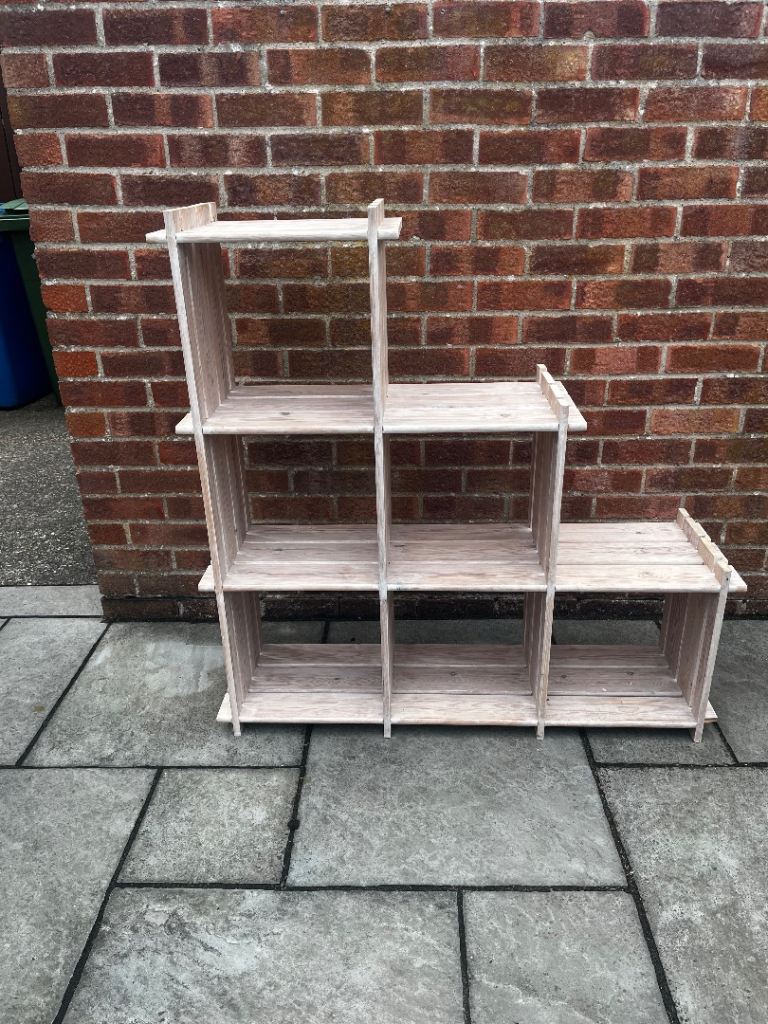 Wooden Cube Storage Unit – 6 Compartments, Good Condition