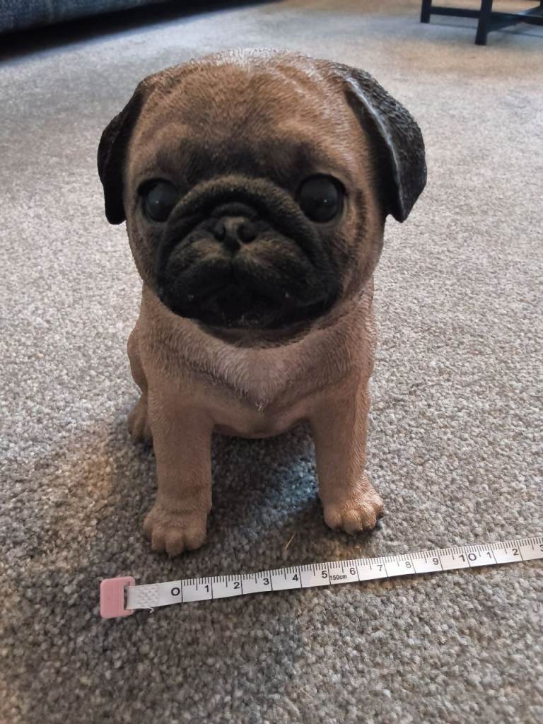 Cute Pug Dog Figurine Ornament – Good Condition
