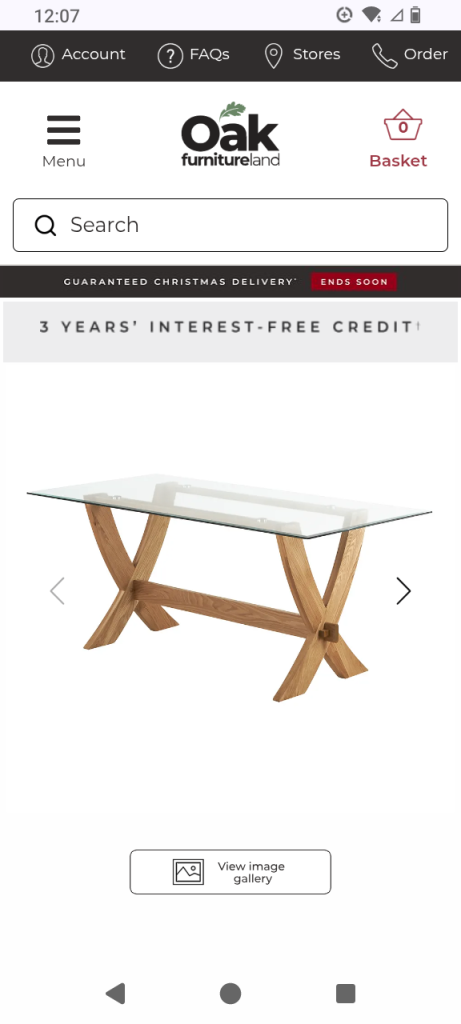 Glass top dining table