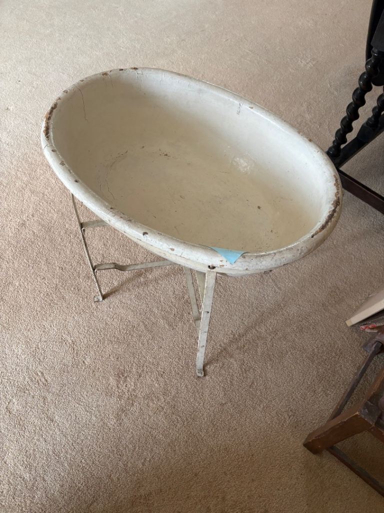 Victorian baby/ child’s bath with frame vgc free local delivery 