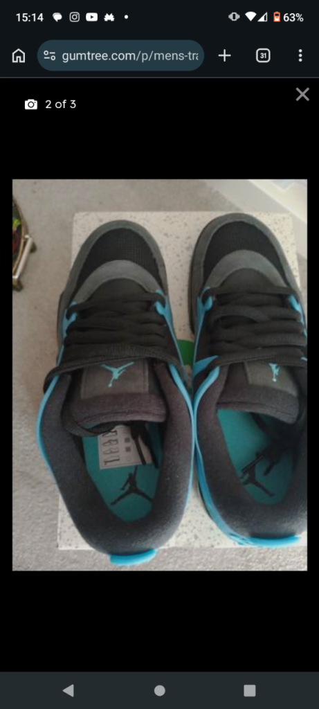 Nike Air Jordan Trainers - Black and Blue, UK 9, Brand New