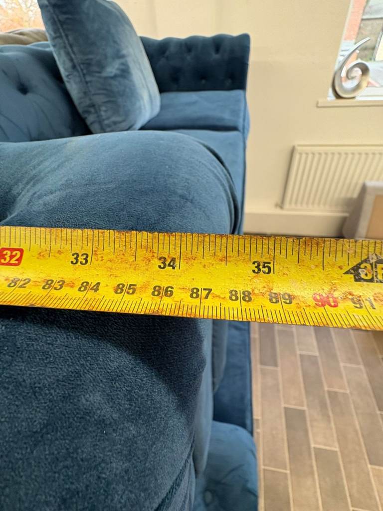 Lovely French Velvet Sofa, Armchair and Footstool. Delivery available🚛