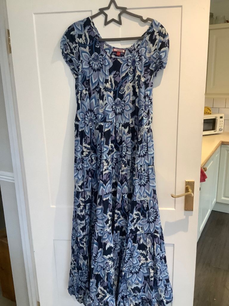 Joe Brown’s Ladies Blue Cotton Dress Size 14 Immaculate Condition 