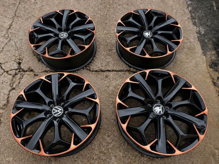 GENUINE 19 NEW VAG ALLOY WHEELS BRONZE DIAMONDCUT VW GOLF PASSAT SKODA SEAT LEON