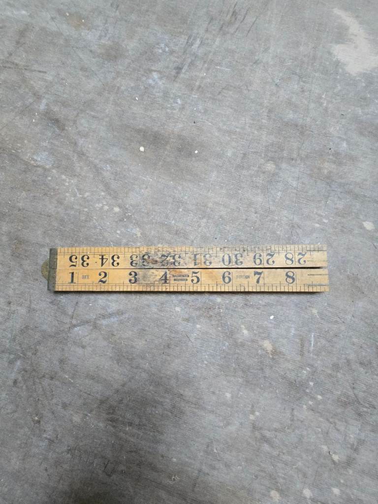 Imperial 36" wood and brass carpenters rule