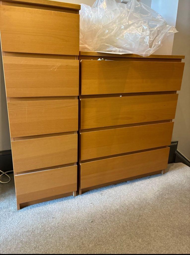 IKEA malm chest drawers and cabinet 