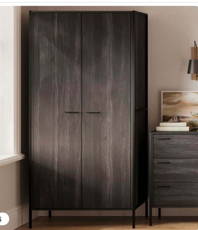 2 door wardrobe wood /black