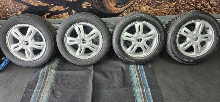 Mini Cooper Genuine 15 alloy wheels + 4 x tyres 175 65 15 Michelin