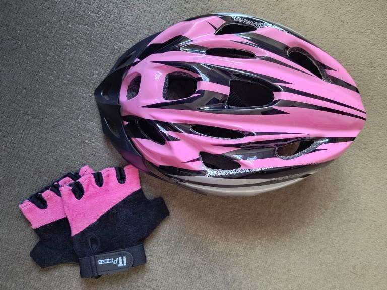 New Ladies Cycling Helmet and Gloves 