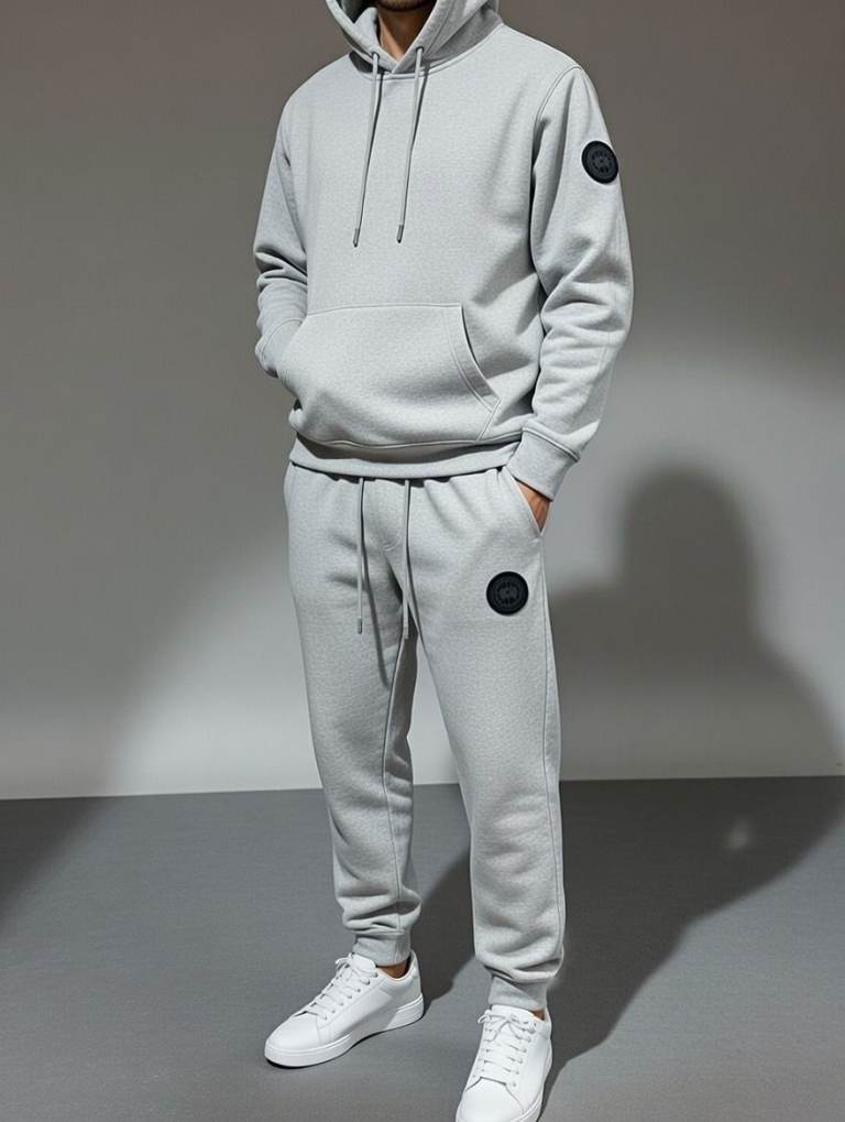 Mens canada goose tracksuit size large grey with blacm badge