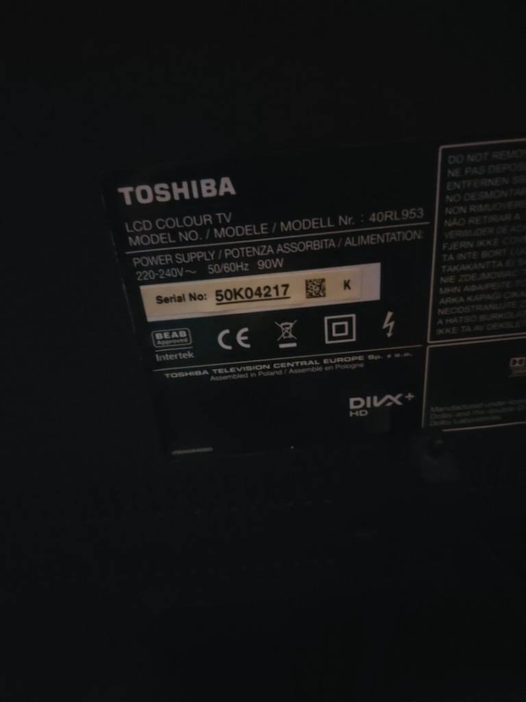 Toshiba 40 inch tv
