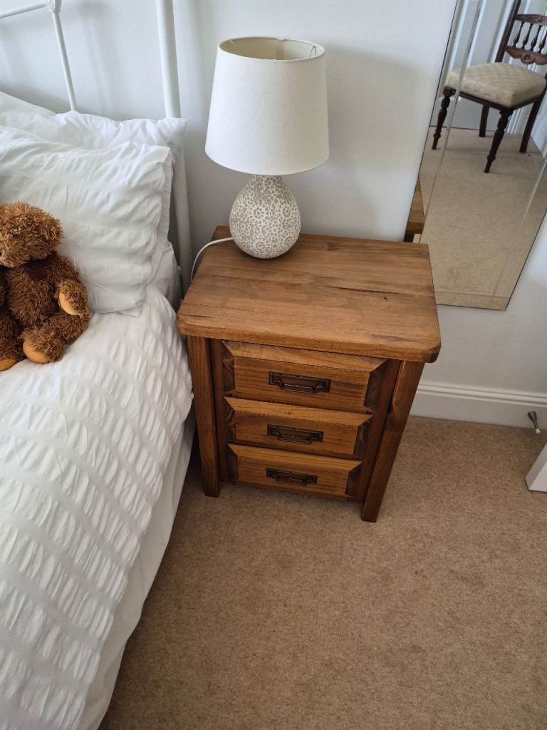 Bedside cabinets table  wooden pair