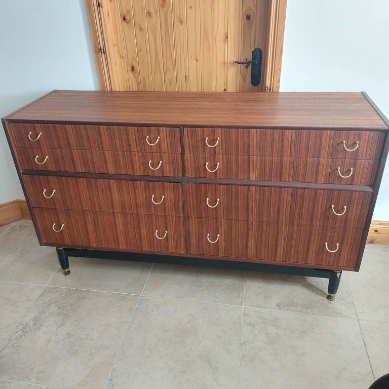 Rare Mid Century G Plan 8 Drawer Longboy Chest 