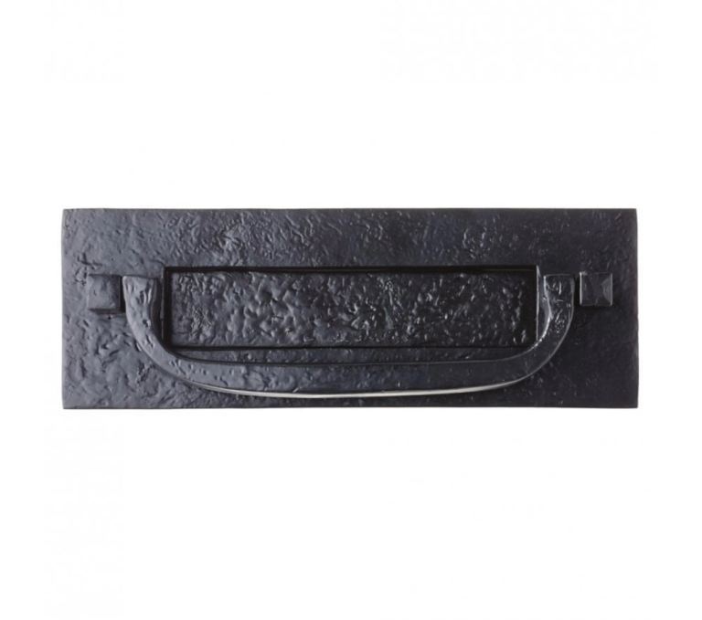Foxcote Foundries FF36 Postal Letter Plate With Knocker - Black Antique