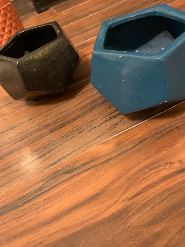 Pair of Hexagonal Ceramic Planters – Good Condition