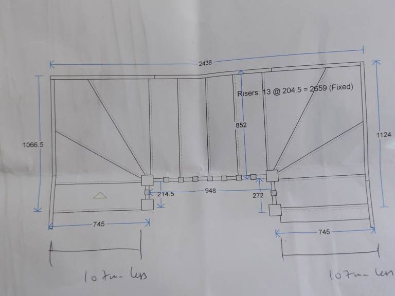 Unused Timber Staircase Stringers and Steps