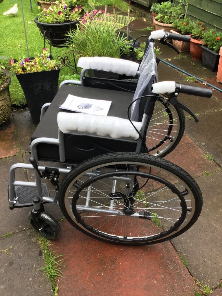 Lightweight Wheelchair – Black and Silver, Excellent Condition