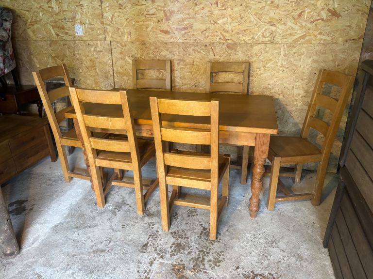 Pine farmhouse dining table and chairs - CAN DELIVER 