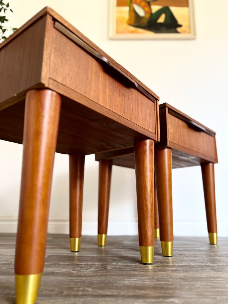 Vintage Retro Mid Century Teak Austinsuite Bedside Tables