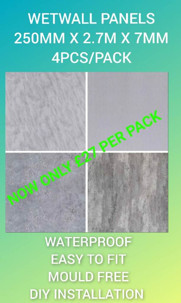 ➡️ £27 4 Colours ⬅️ Wetwall panels wet wall OUTLET Bathrooms Sheds Garages salons hairdresser pubs 