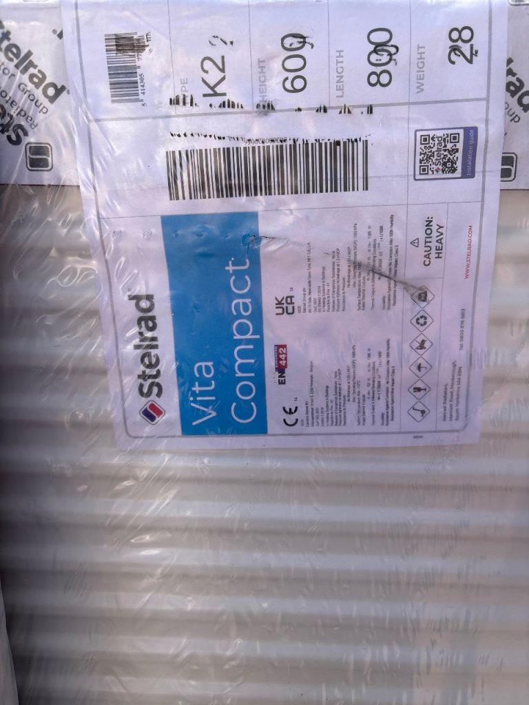 Stelrad Vita Compact Radiator K2 600x800mm – New, Boxed