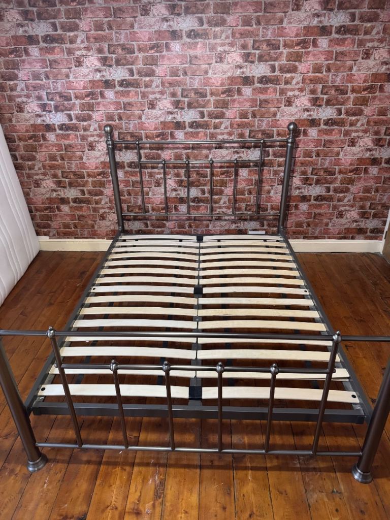 Next Leamington pewter metal bed frame
