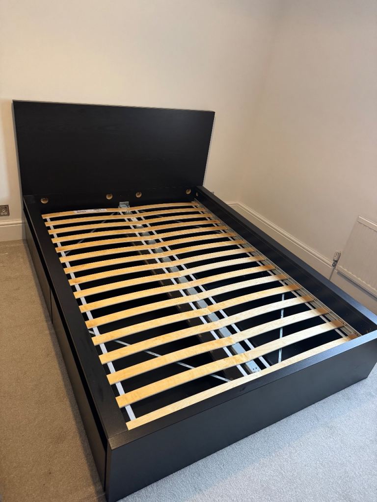 Ikea Malm Double Bed 4 Drawers Storage