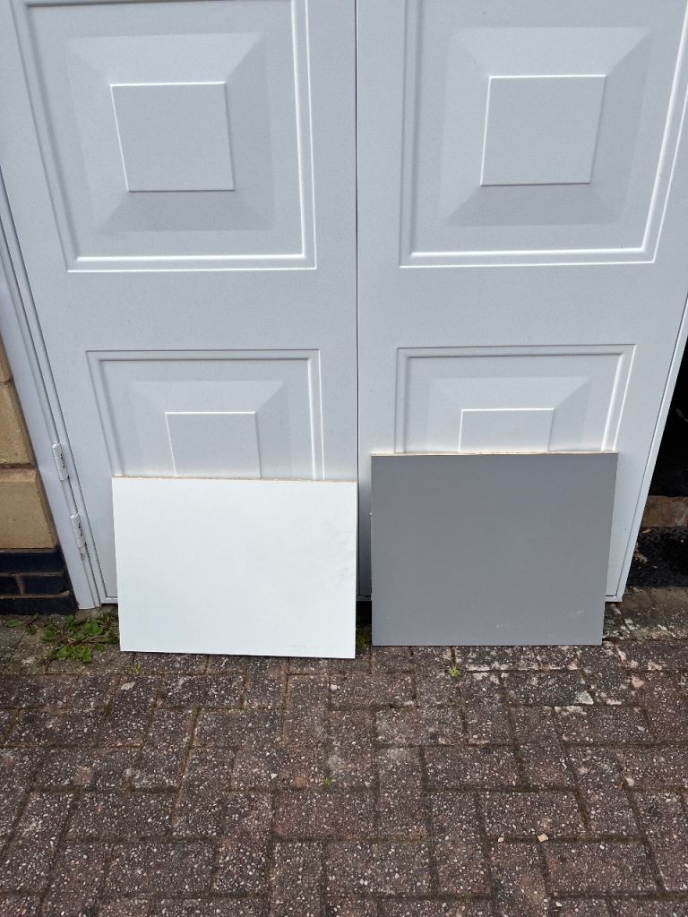 6 Shelf Panels – White & Grey – Good Condition