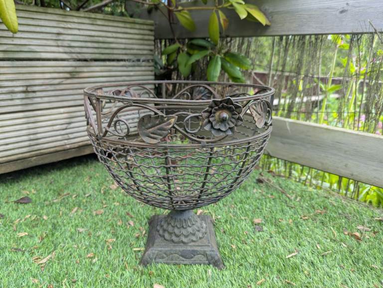  Decorative rustic metal planter