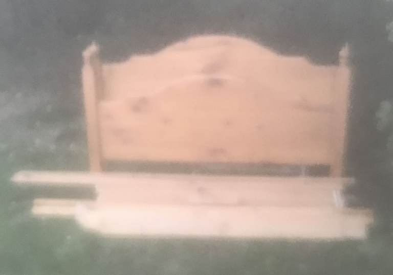 FREE - Pine Double Bed Frame with Headboard – Good Condition
