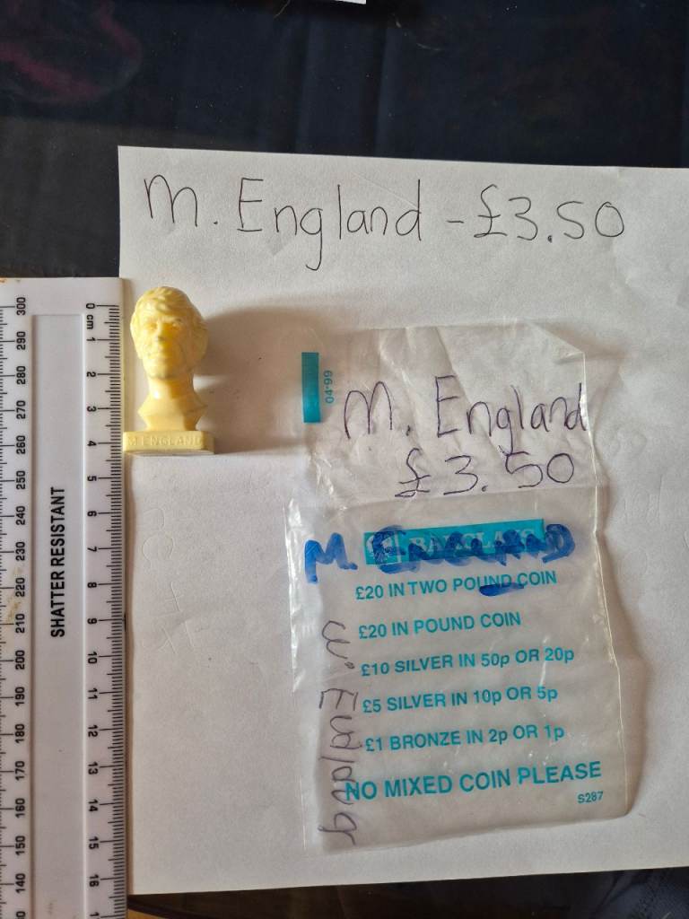 CLEVELAND FOOTBALLER 1970'S BUST,  M.ENGLAND, £3.50