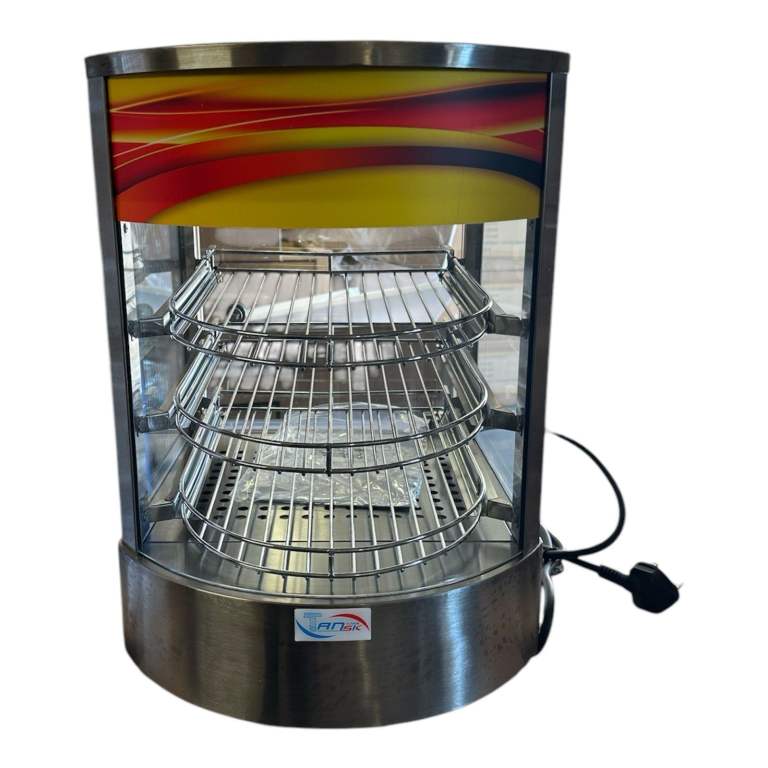 Curved Glass Hot Food Display Showcase – 740W