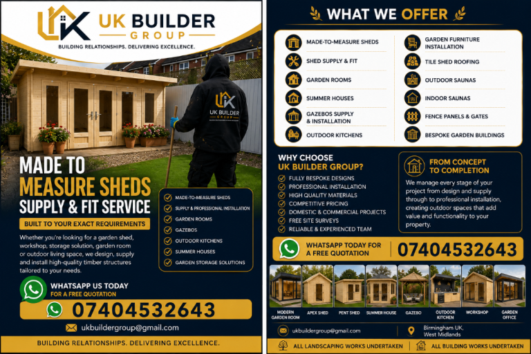 UP TO 50% OFF CUSTOM-BUILT SHEDS, GARDEN ROOMS & SUMMER HOUSES