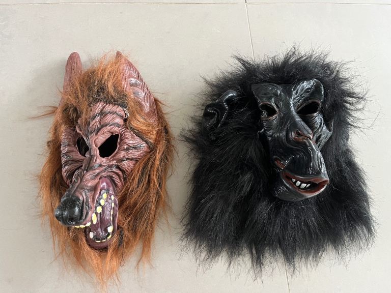 Halloween Fancy Dress Masks - Gorilla and Werewolf