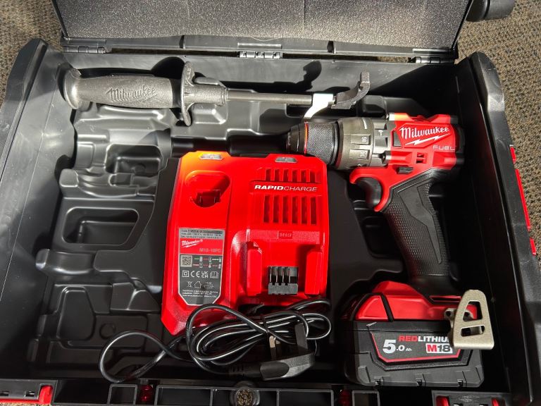 Milwaukee M18 FPD3 Percussion Drill with Battery and Charger