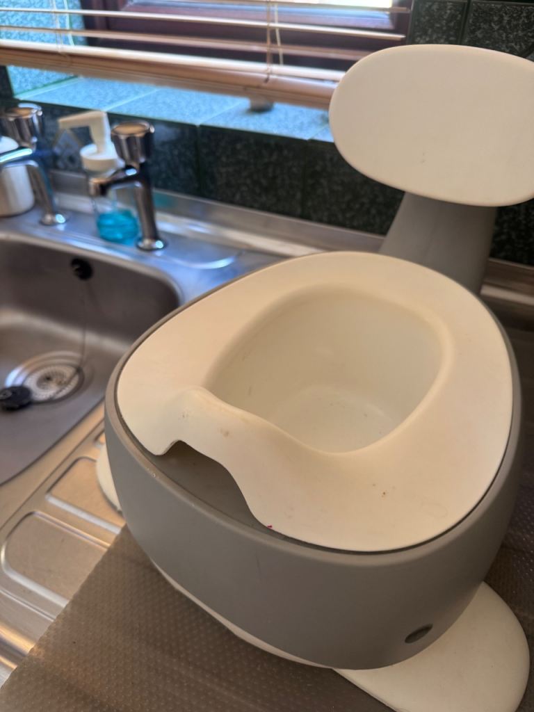 Baby Potty – Grey and White, Good Condition