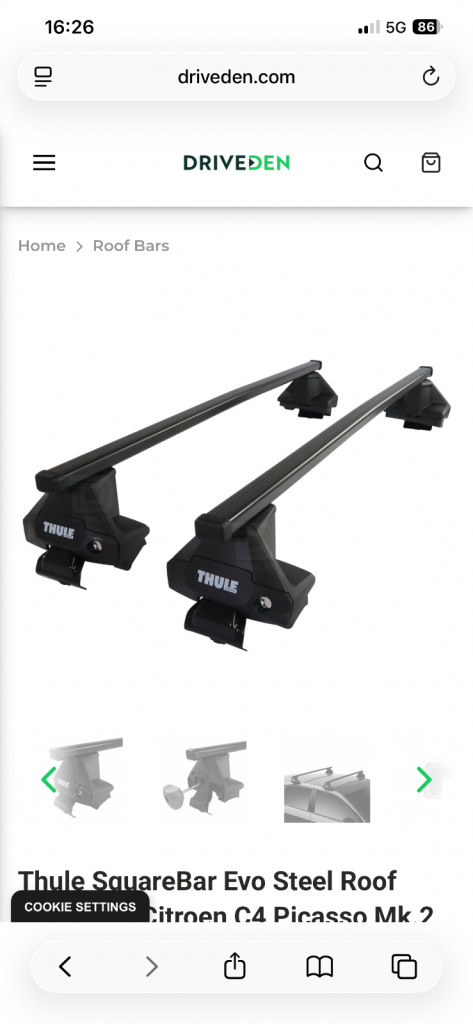 Thule roof bars 2015 on Citroen c4 grand Picasso 