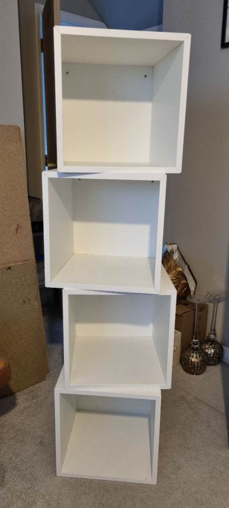 White storage boxea - freestanding or wall hanging