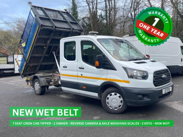 2019 FORD TRANSIT TIPPER 2.0L DIESEL WHITE 7 SEATER CREW DOUBLE CAB - 65K - AC