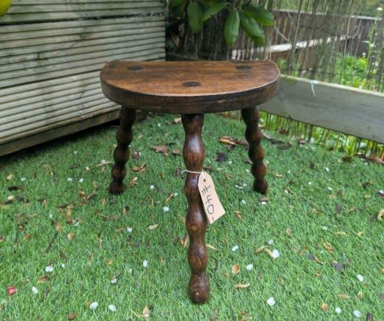 Vintage wooden milking stool