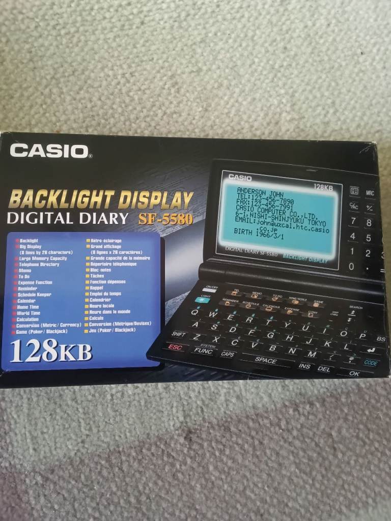 NEW Casio Digital Diary SF-5580 with Backlight Display
