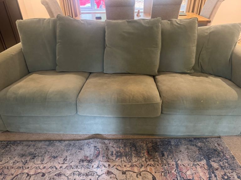IKEA Large Green Fabric Sofa – Good Condition