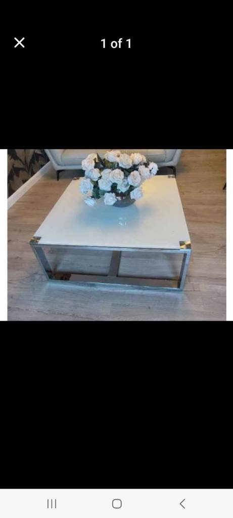 White glass coffee table 