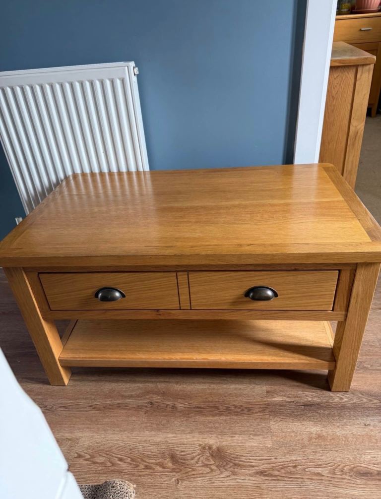 Solid oak coffee table